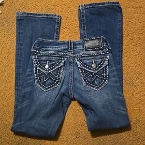 Miss me Boot Cut Jeans with Decorative Stitching and Classic Denim Style